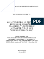 Os Naturalistas No Instituto Histórico e Geográfico Brasileiro - V - Maximilian Alexander Phillip Von Wied-Neuwied (1782-1867)