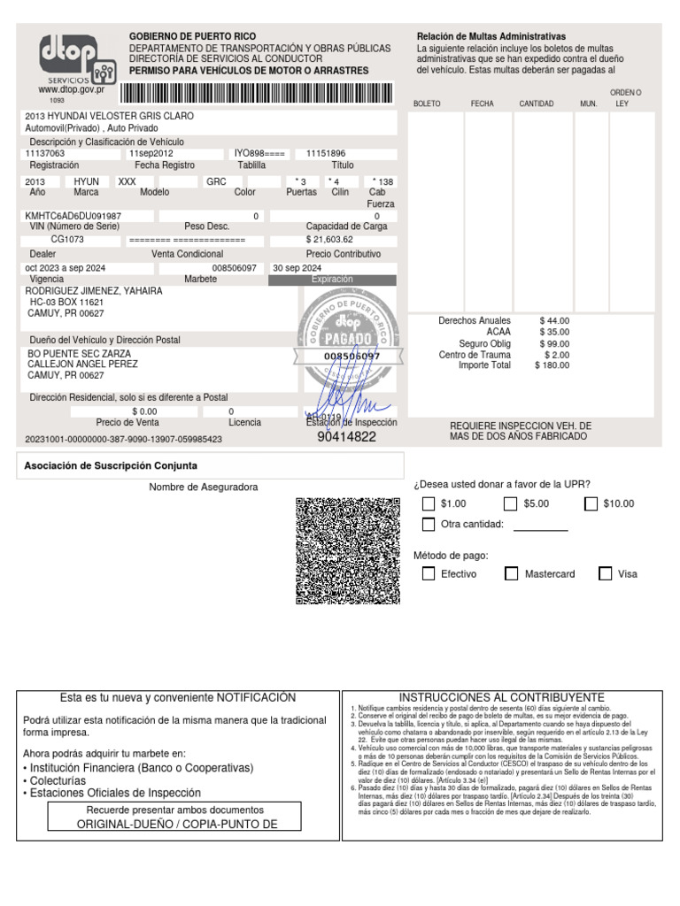 Permiso y Multas Vehiculares PR | PDF | Economias