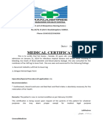 Medical Certificate Dengue