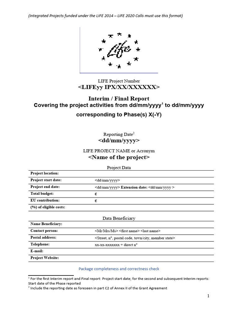LIFE Project Reporting Guidelines | PDF | Sustainability | Policy