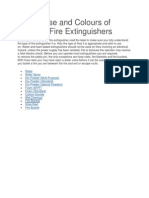 Types, Use and Colours of Portable Fire Extinguishers