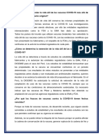 Es Justificable Extender La Vida Útil de Las Vacunas COVID-19 Más Allá de Su Fecha de Vencimiento Original