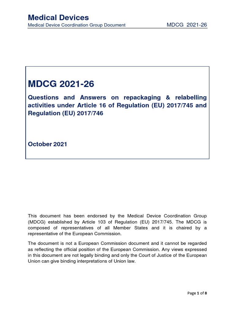 MD MDCG 2021-26 en 10-2021 | Download Free PDF | Medical Device