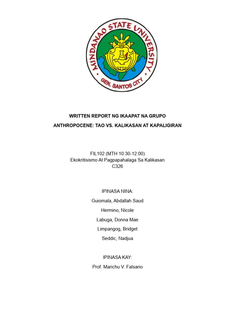 Written Report Group 4 | PDF