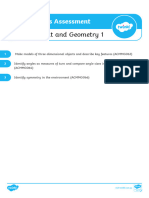 Year 3 Maths Assessment Measurement and Geometry 1