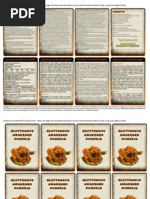 Gluttonous Awakened Pumpkin Cards - Fancy Color Background