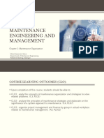 DJJ50212 Maintenance Engineering and Management Chapter 1 Maintenance Organization