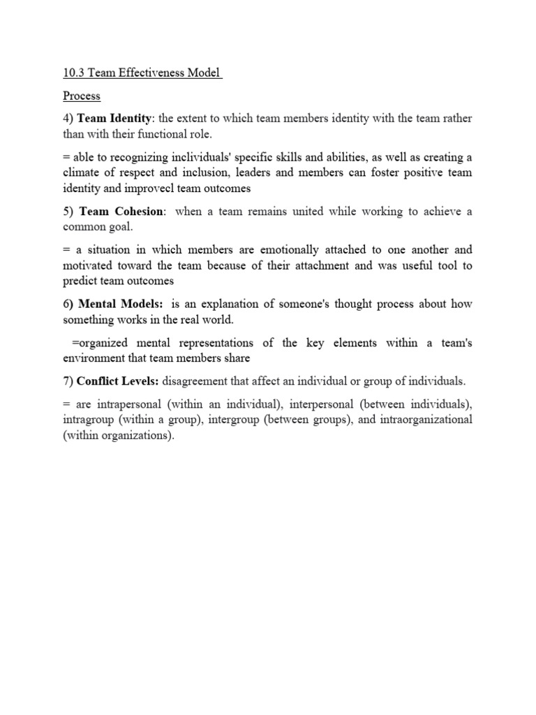 Team Effectiveness Model Overview | PDF | Self-Improvement