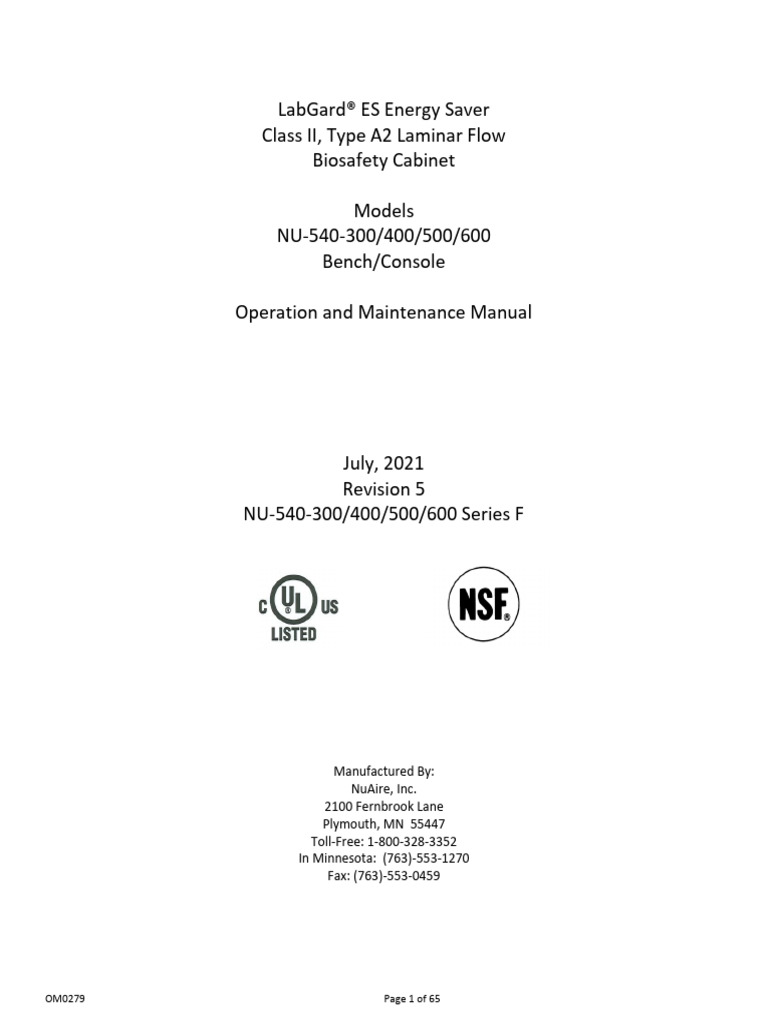 Nu 540 Es Om Manual | PDF | Hazards | Manufactured Goods