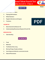 17th NTST Syllabus Level 1 All Classes