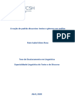 Rosa, Rute. 2020 - A Noção de Padrão Discursivo - Textos e Géneros em Análise. Lisboa, Tese de Doutoramento. FCSH-UNL.