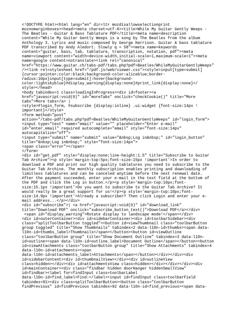 While My Guitar Gently Weeps Tab | PDF | Software | Computing