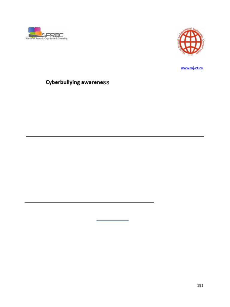 Cyberbullying Awareness in Secondary and High-Scho | PDF ...