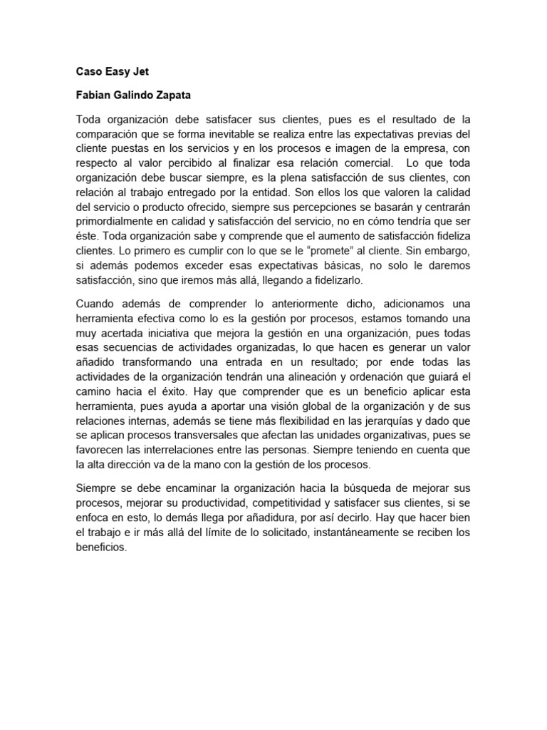 Satisfacción del Cliente en Easy Jet | PDF | Crecimiento personal y ...