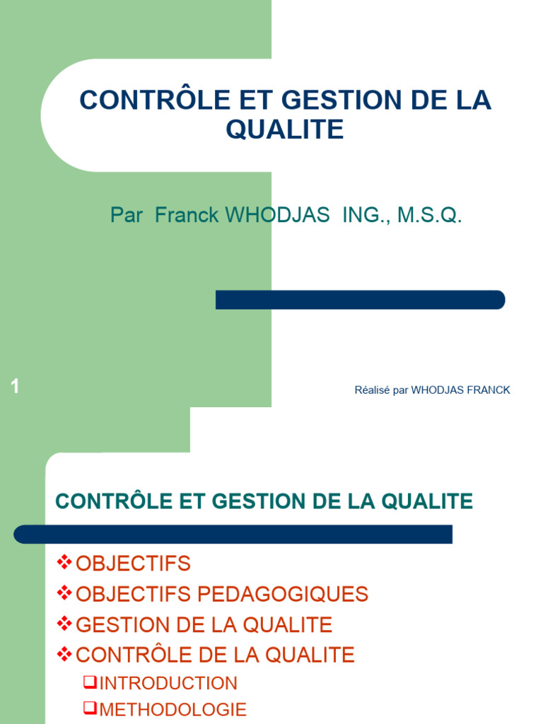 Controle Et Gestion de La Qualite | PDF