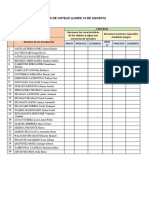 Lista de Cotejo - Agosto 1