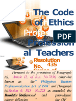 The Code of Ethics of The Professional Teachers