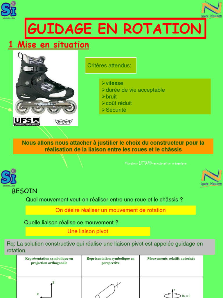 Guidage en rotation des roues de roller | PDF | Biens manufacturés ...
