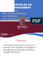 Principles of Management-UOK Lecture Notes