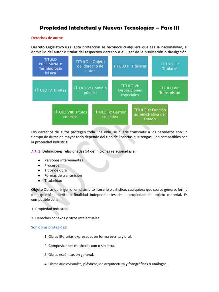 Propiedad Intelectual y Nuevas Tecnologías - FASE III PDF | PDF ...