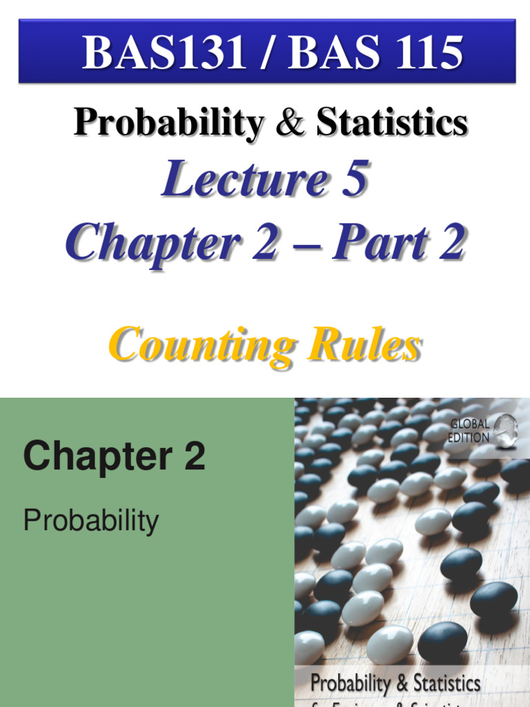 (Counting Rules) Lec 5 Chapter 2 Part2 PDF Permutation