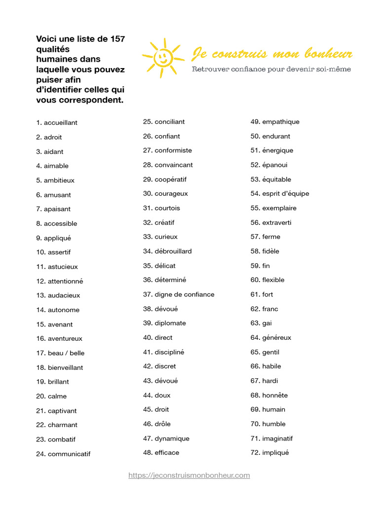 157 Qualites Humaines | PDF