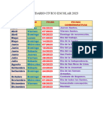 Calendario Civico Escolar 2023