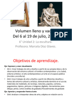 Volumen Lleno y Vacío. Del 6 Al 19 de Julio, Unidad 2 - La Escultura. Profesora - Marcela Díaz Glaves.