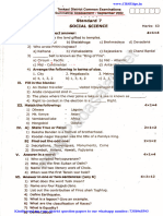 7th Social EM Original Question Paper To Quarterly Exam 2022 Thenkasi District English Medium PDF Download