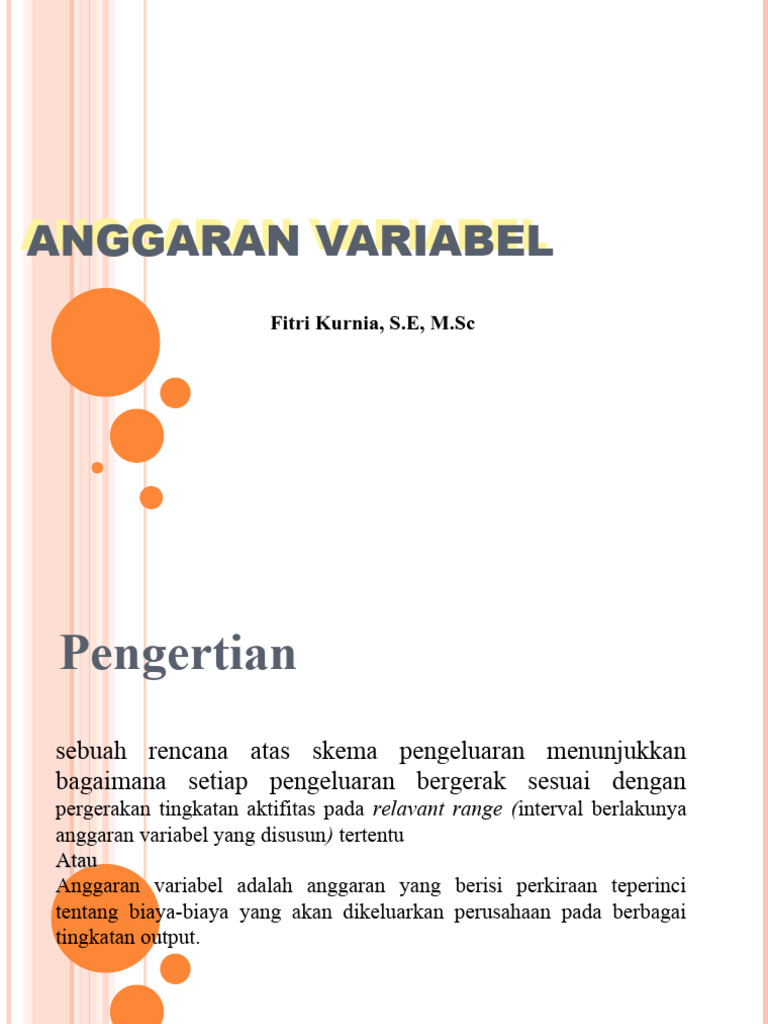 Anggaran Variabel dan Biaya Perhitungan | PDF