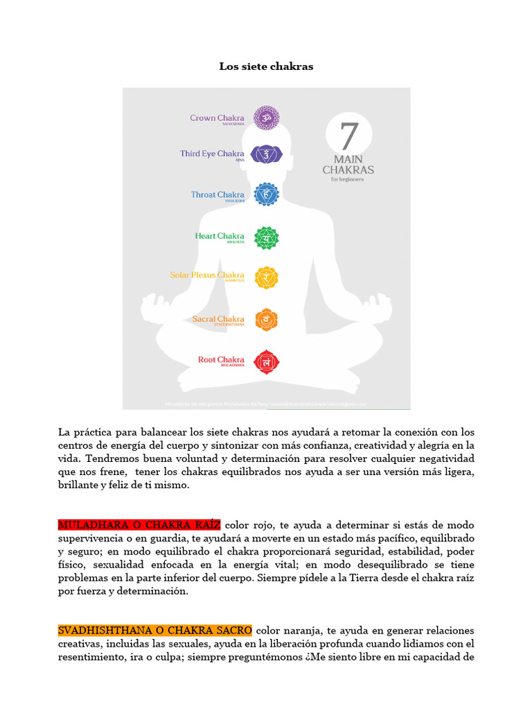 Qué Son Los 7 Chakras | PDF | Amor | Las emociones