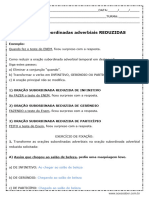 Atividade de Português Orações Subordinadas Adverbiais Reduzidas Com Respostas