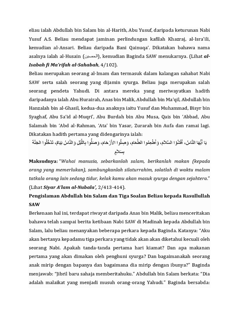 Abdullah Bin Salam Pdf