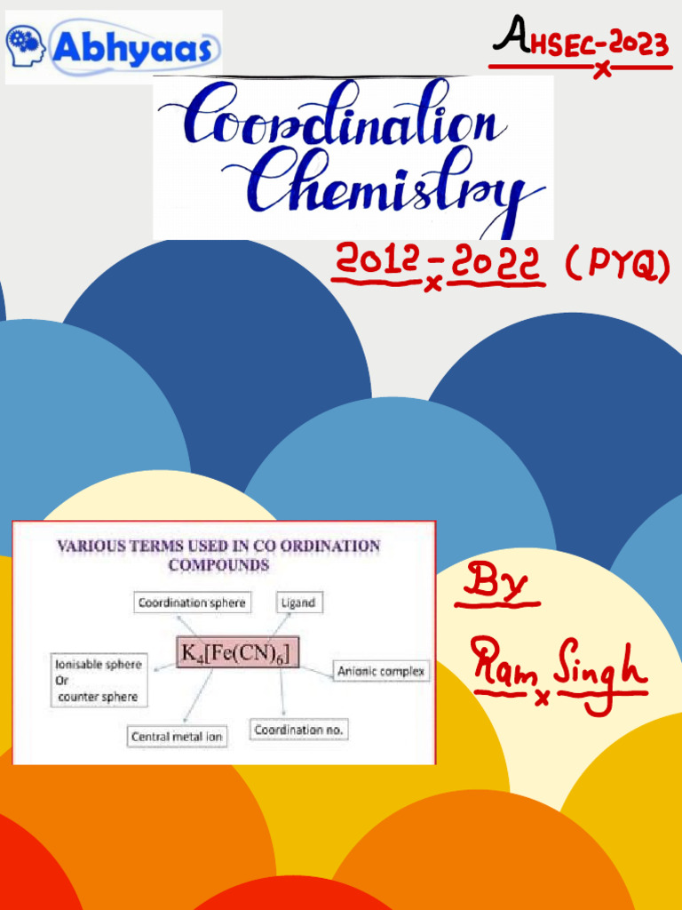 Coordination Chemistry - Pyq Solution - 2023 by Ram Singh | PDF
