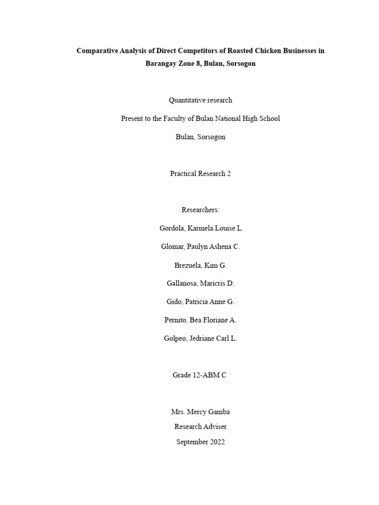 PR 2 Comparative Analysis | PDF | Marketing | Customer Satisfaction