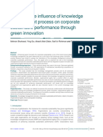 Exploring The Influence of Knowledge Management Process On Corporate Sustainable Performance Through Green Innovation