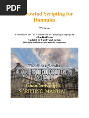 Morrowind Scripting For Dummies 9 Pdf