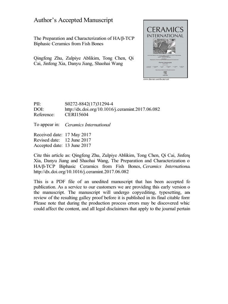 Preparation BCP | PDF | Bioceramic | Chemistry