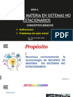 Balance de Materia en Sistemas No Estacionarios