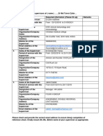 Reference Information - Last Three Supervisors