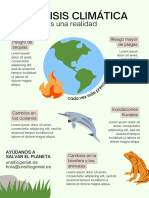Documento A4 Sobre Crisis Climática, Estilo Infografía, Azul y Verde