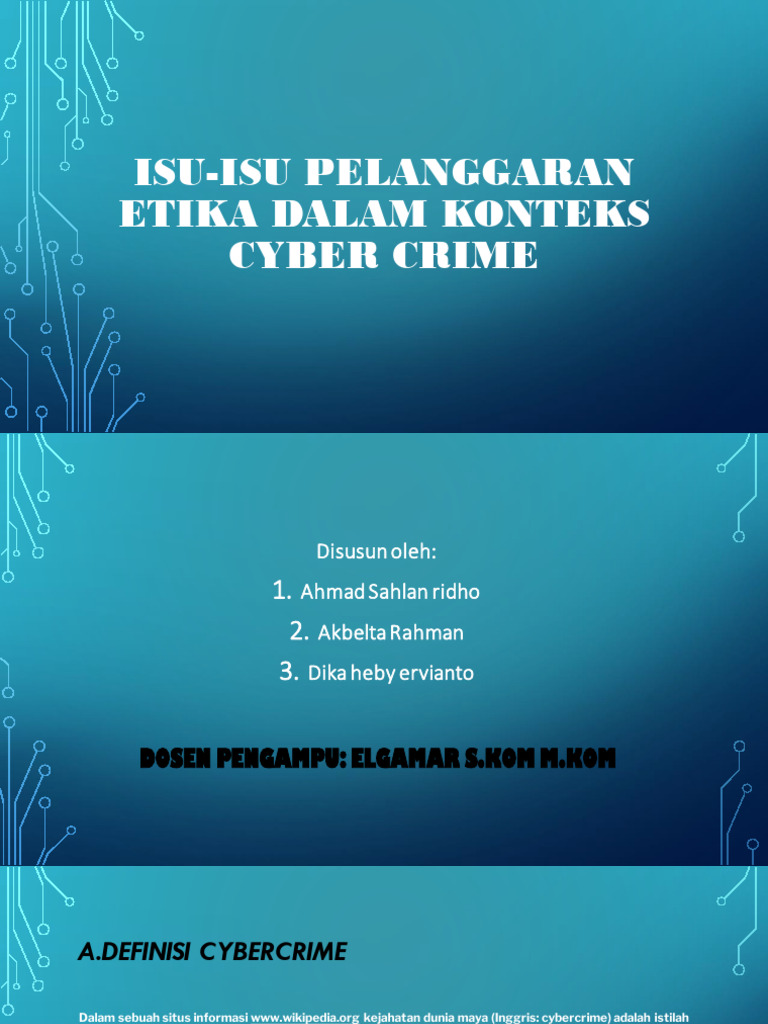 Etika dan Cybercrime di Indonesia | PDF
