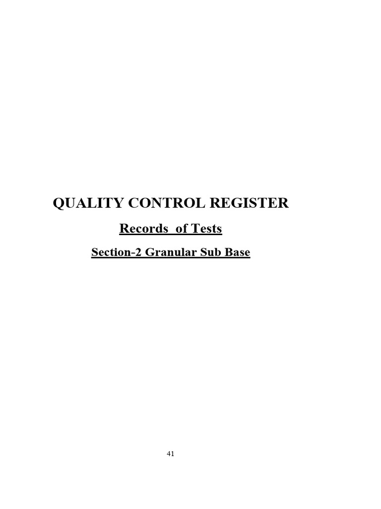 Granular Sub Base Test Records | PDF | Density | Soil