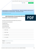 Characteristics of Communication MCQ (Free PDF) - Objective Question Answer For Characteristics of Communication Quiz - Download Now!