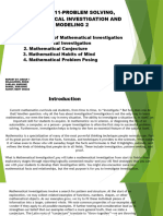 Mthed 211 Problem Solving Mathematical Investigation and Modeling
