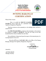Barangay Cohabitual Certificate