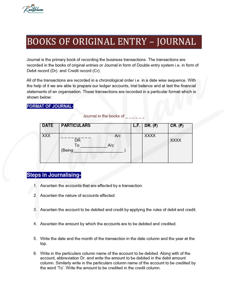 110Chapter 3 Books of Original EntryJournal WM Download Free