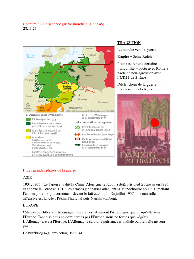 Les Phases Clés de la Seconde Guerre Mondiale | PDF | Camp d ...
