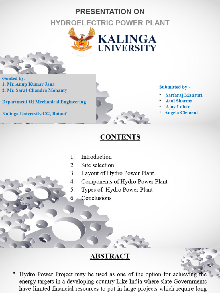 On Hydroelectric Power Plant PDF