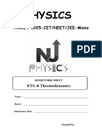 KTG & Thermodynamics Homework Sheet